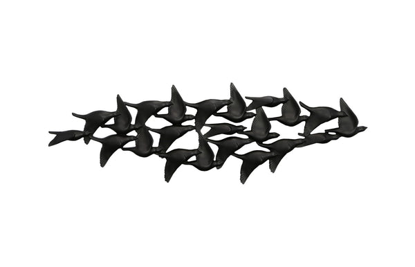 Phillips Collection Flock Of Birds Wall Art, Artisan-grade Resin Décor For Unique Depth And Stylish Migration Theme Black Resin Ph112985