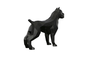Phillips Collection Pitbull Facet Sculpture In Matte Black - Bold Artisan-grade Resin Decor For Modern Interiors Black Resin,Resin Composite Ph112992