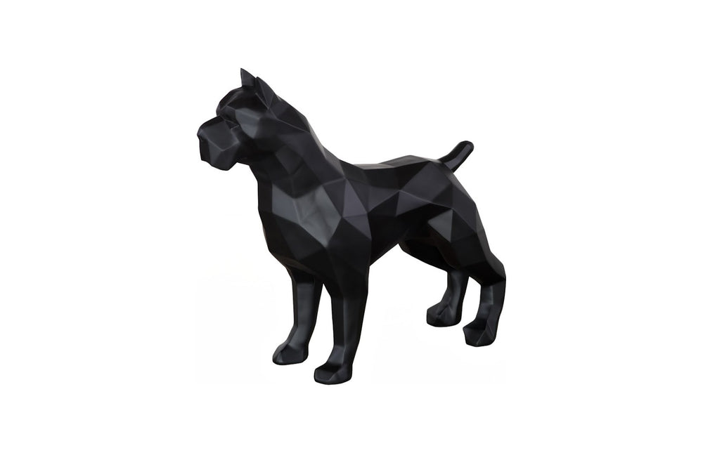 Phillips Collection Pitbull Facet Sculpture in Matte Black - Modern Artisan Design for Bold Home Décor and Statement Art PH112992