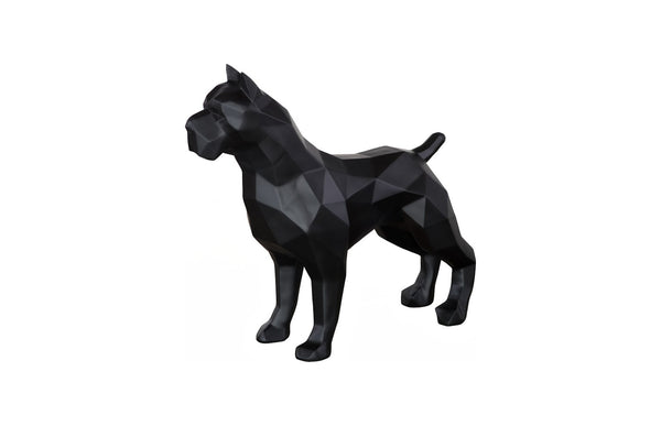 Phillips Collection Pitbull Facet Sculpture in Matte Black - Modern Artisan Design for Bold Home Décor and Statement Art PH112992