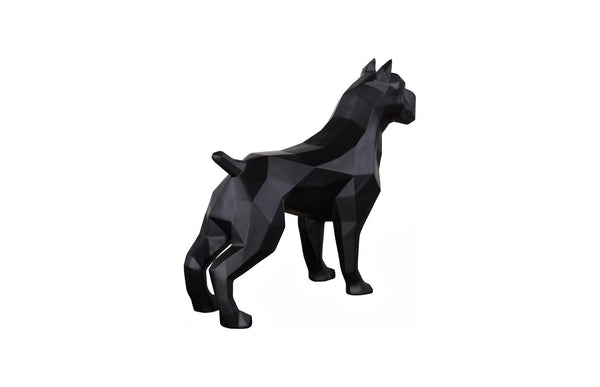 Phillips Collection Pitbull Facet Sculpture in Matte Black - Modern Artisan Design for Bold Home Décor and Statement Art PH112992