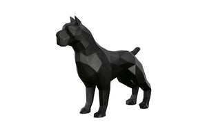 Phillips Collection Pitbull Facet Sculpture In Matte Black - Bold Artisan-grade Resin Decor For Modern Interiors Black Resin,Resin Composite Ph112992