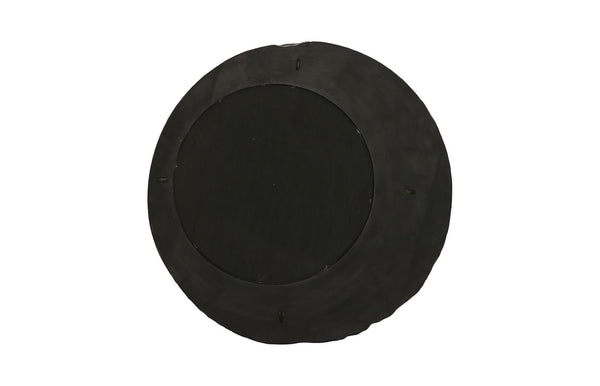 Phillips Collection Mercury Round Decorative Mirror With Unique Fluted Frame – Modern Organic Style For Any Space Black,Silver Resin Ph113441