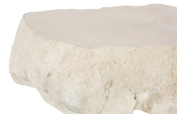 Phillips Collection Quarry Coffee Table - Bold Organic Design With Rustic Charm And Lightweight Durability For Any Space Off White Resin Ph113600