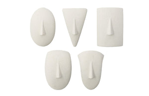 Phillips Collection Geometric Wall Art Set of 5 - Timeless Cycladic Faces in White Stone for Modern Interiors PH113715