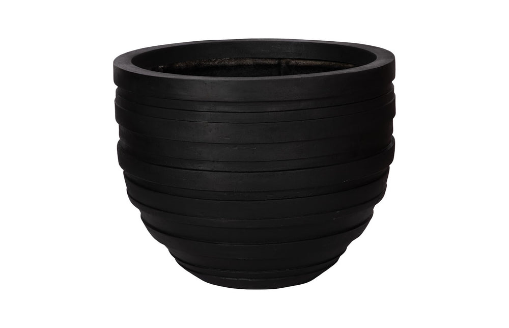 Phillips Collection June Large Planter - Matte Black, Durable Composite for Indoor/Outdoor Use, Modern Sculptural Design PH114650