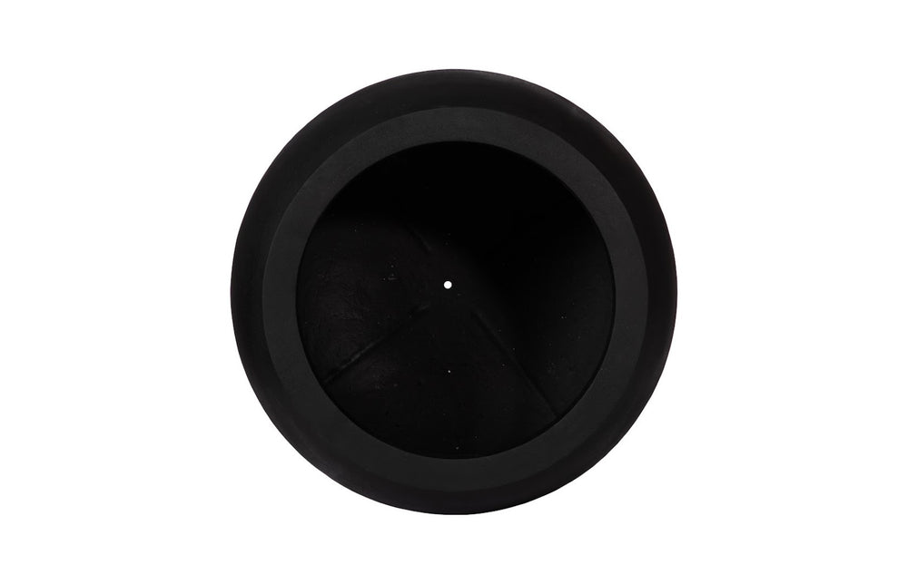 Phillips Collection Rounded Large Planter - Stylish Black Stone Cast Resin For Indoor & Outdoor Use, Durable & Modern Black Resin Ph114676