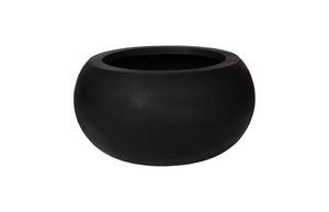 Phillips Collection Rounded Large Planter - Stylish Black Stone Cast Resin For Indoor & Outdoor Use, Durable & Modern Black Resin Ph114676