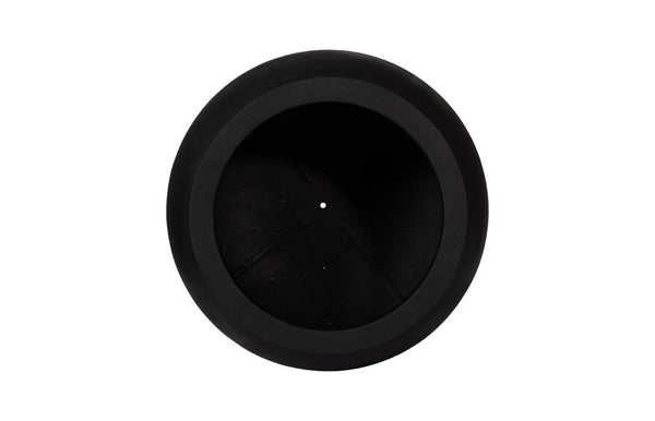Phillips Collection Rounded Matte Black Stone Resin Planter Sculptural Indoor Outdoor Statement Pot PH114676