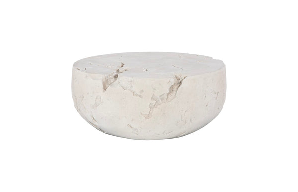 Phillips Collection Cast Round Coffee Table in Roman Stone - Elegant Outdoor Accent with Durable, Natural Design PH114993