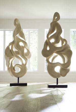 Phillips Collection Cast Resin Plie Dance Sculpture Faux Bleached Wood Grain Organic Modern Decor PH114996