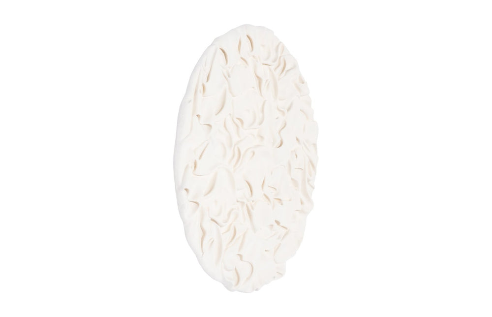 Phillips Collection Drape Wall Art - Elegant White Stone Sculpture for Modern Interiors, 60" Height, Easy to Install PH115098