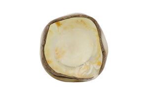 Phillips Collection Cast Onyx Bowl - Handcrafted Decorative Centerpiece with Realistic Veining for Elegant Home Décor White Cloud PH115103