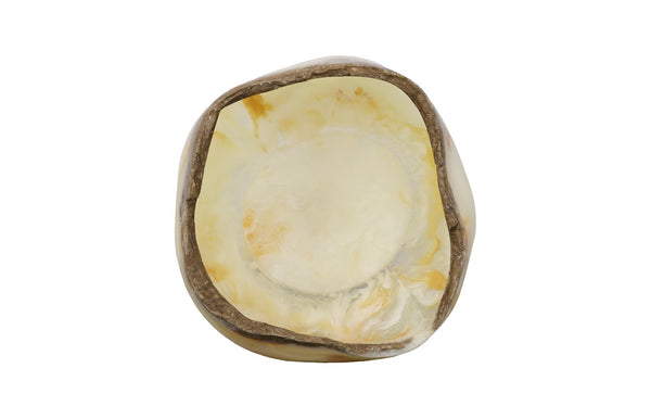 Phillips Collection Cast Onyx Bowl - Handcrafted Decorative Centerpiece with Realistic Veining for Elegant Home Décor White Cloud PH115103