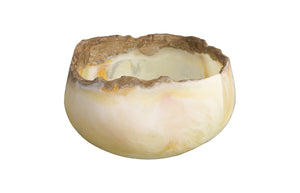 Phillips Collection Cast Onyx Bowl - Handcrafted Decorative Centerpiece with Realistic Veining for Elegant Home Décor White Cloud PH115103