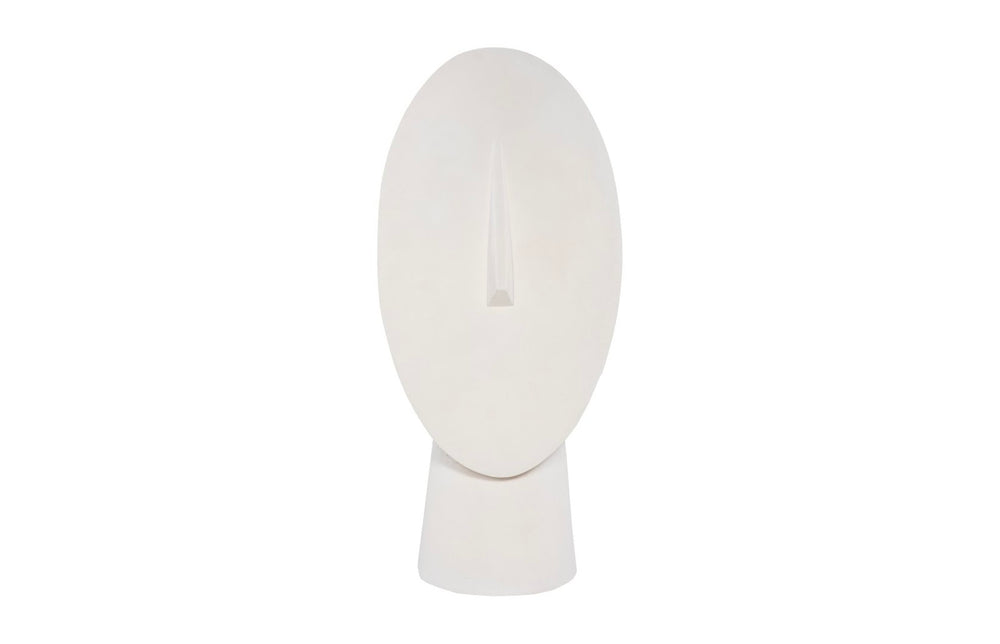 Phillips Collection Cycladic Head Sculpture - Elegant White Stone Finish, Modern Geometric Design for Timeless Décor PH115111