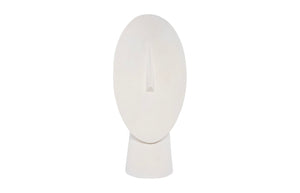 Phillips Collection Cycladic Head Sculpture - Elegant White Stone Finish, Modern Geometric Design for Timeless Décor PH115111