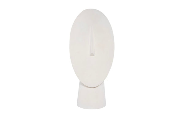 Phillips Collection Cycladic Head Sculpture - Elegant White Stone Finish, Modern Geometric Design for Timeless Décor PH115111