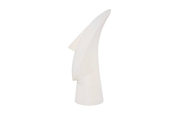 Phillips Collection Cycladic Head Sculpture - Elegant White Stone Finish, Modern Geometric Design for Timeless Décor PH115111