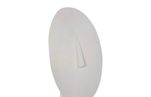 Phillips Collection Cycladic Head Sculpture - Elegant White Stone Finish, Modern Geometric Design for Timeless Décor PH115111