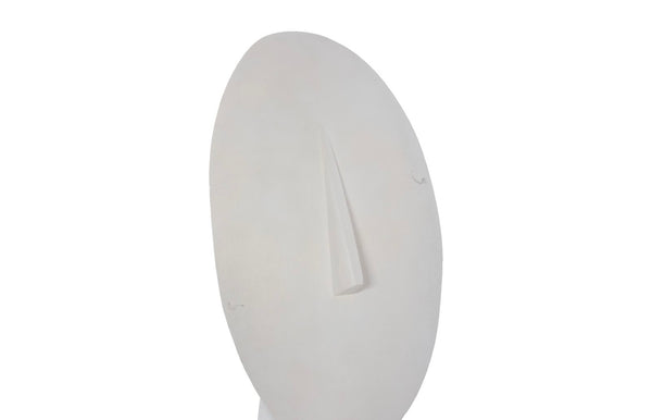 Phillips Collection Cycladic Head Sculpture - Elegant White Stone Finish, Modern Geometric Design for Timeless Décor PH115111