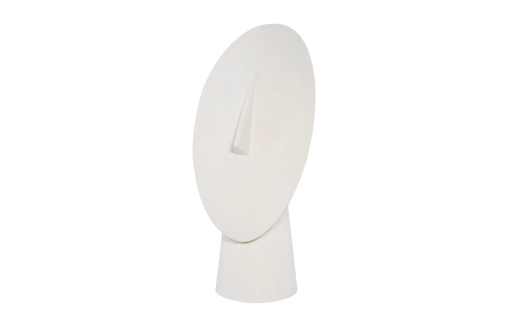 Phillips Collection Cycladic Head Sculpture - Elegant White Stone Finish, Modern Geometric Design for Timeless Décor PH115111