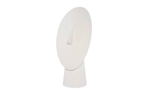 Phillips Collection Cycladic Head Sculpture - Elegant White Stone Finish, Modern Geometric Design for Timeless Décor PH115111