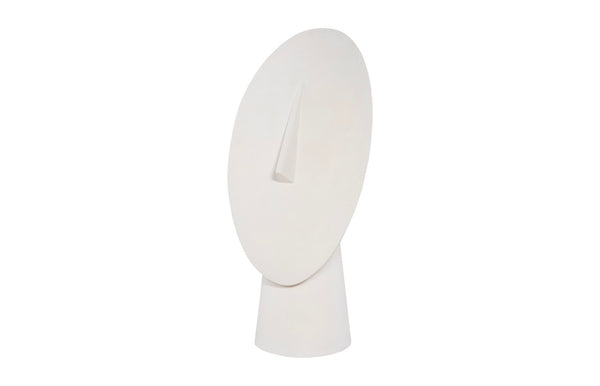 Phillips Collection Cycladic Head Sculpture - Elegant White Stone Finish, Modern Geometric Design for Timeless Décor PH115111