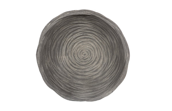 Phillips Collection Waves Bowl, Large Gray Decorative Piece Inspired By Nature's Patterns For Modern Home Decor Gray Resin Composite Ph115254