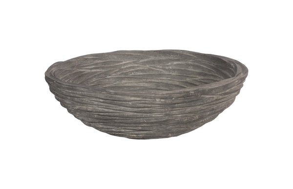Phillips Collection Waves Bowl, Large Gray Decorative Piece Inspired By Nature's Patterns For Modern Home Decor Gray Resin Composite Ph115254