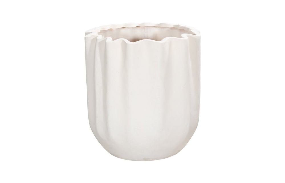 Phillips Collection Tulip Flower Planter - Elegant Fluted Design, Lightweight Stone-Resin Composite for Outdoor Spaces PH115657