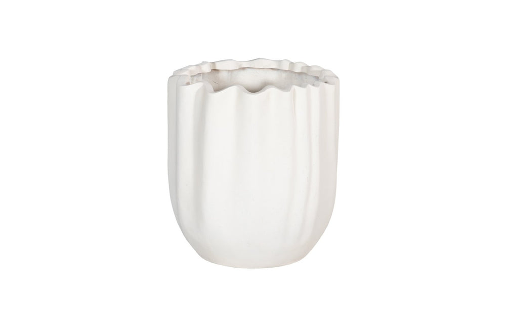 Phillips Collection Tulip Flower Planter - Elegant White Fluted Design for Modern Gardens & Patios, Durable & Stylish PH115658