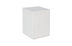 Phillips Collection String Theory Pedestal - Modern Organic Accent Stand for Sculptures & Planters in Gleaming Finish White Stone, Small PH115673