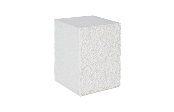 Phillips Collection String Theory Pedestal - Modern Organic Accent Stand for Sculptures & Planters in Gleaming Finish White Stone, Small PH115673