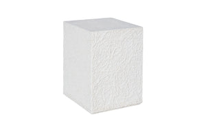 Phillips Collection String Theory Pedestal - Modern Organic Accent Stand for Sculptures & Planters in Gleaming Finish White Stone, Small PH115673