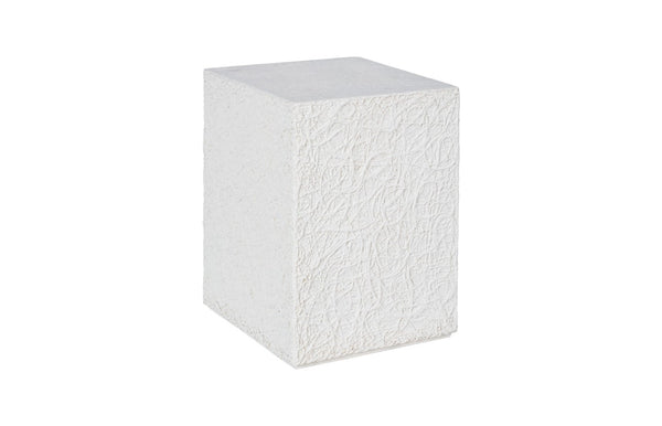 Phillips Collection String Theory Pedestal - Modern Organic Accent Stand for Sculptures & Planters in Gleaming Finish White Stone, Small PH115673