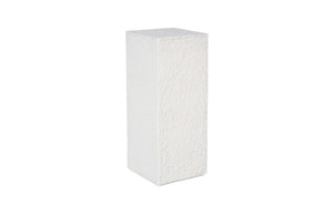 Phillips Collection String Theory Pedestal - Modern Organic Accent Stand for Sculptures & Planters in Gleaming Finish White Stone, Medium PH115674