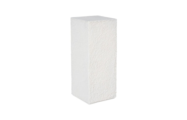 Phillips Collection String Theory Pedestal - Modern Organic Accent Stand for Sculptures & Planters in Gleaming Finish White Stone, Medium PH115674