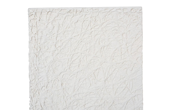 Phillips Collection String Theory Pedestal - Modern Organic Accent Stand for Sculptures & Planters in Gleaming Finish White Stone, Medium PH115674