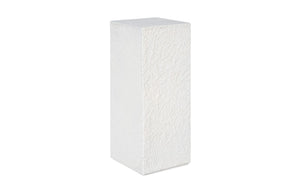 Phillips Collection String Theory Pedestal - Modern Organic Accent Stand for Sculptures & Planters in Gleaming Finish White Stone, Medium PH115674