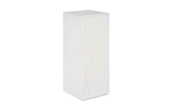 Phillips Collection String Theory Pedestal - Modern Organic Accent Stand for Sculptures & Planters in Gleaming Finish White Stone, Medium PH115674