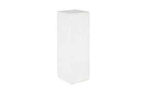 Phillips Collection String Theory Pedestal - Modern Organic Accent Stand for Sculptures & Planters in Gleaming Finish White Stone, Large PH115675