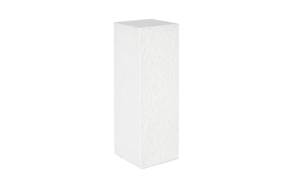 Phillips Collection String Theory Pedestal - Modern Organic Accent Stand for Sculptures & Planters in Gleaming Finish White Stone, Large PH115675