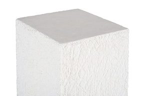 Phillips Collection String Theory Pedestal - Modern Organic Accent Stand for Sculptures & Planters in Gleaming Finish White Stone, Large PH115675