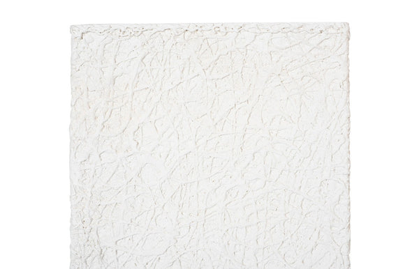 Phillips Collection String Theory Pedestal - Modern Organic Accent Stand for Sculptures & Planters in Gleaming Finish White Stone, Large PH115675