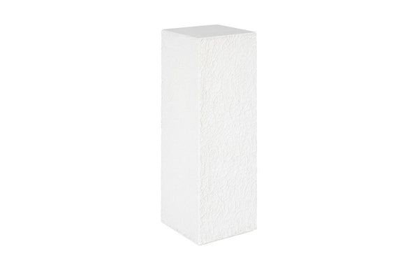 Phillips Collection String Theory Pedestal - Modern Organic Accent Stand for Sculptures & Planters in Gleaming Finish White Stone, Large PH115675