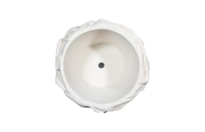 Phillips Collection Drape Planter, White Stone Finish - Hypnotizing Fabric-like Texture For Stylish Home Décor White Resin,Stone Composite Ph115678