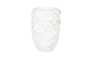 Phillips Collection Drape Planter, White Stone Finish - Hypnotizing Fabric-like Texture For Stylish Home Décor White Resin,Stone Composite Ph115678
