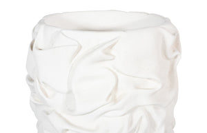 Phillips Collection Drape Planter, White Stone Finish - Hypnotizing Fabric-like Texture For Stylish Home Décor White Resin,Stone Composite Ph115678