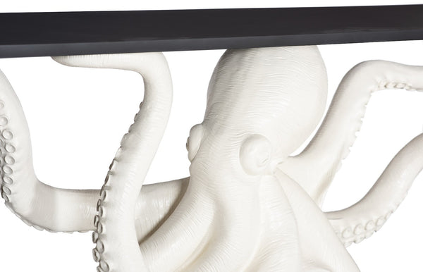 Phillips Collection Octo Console Table With Captivating Octopus Design, Unique Resin Art, Perfect For Stylish Interiors White,Black Resin Ph115679